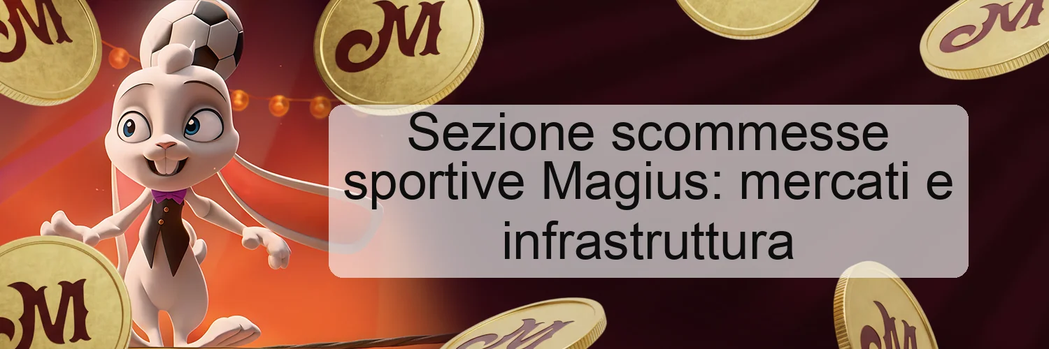 Sezione scommesse sportive Magius: mercati e infrastruttura